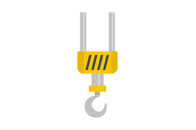 Metal hook icon, flat style