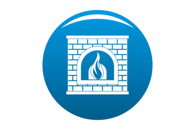 Retro fireplace icon vector blue