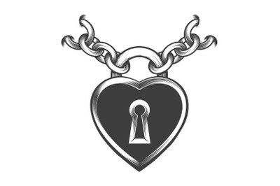 Heart Shaped Lock Chains Tattoo