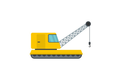 Bulldozer icon, flat style