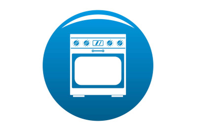 Domestic gas oven icon vector blue