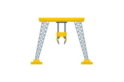 Robotic crane icon, flat style