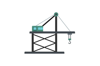 Platform crane icon, flat style