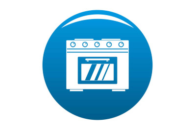 Gas oven icon vector blue