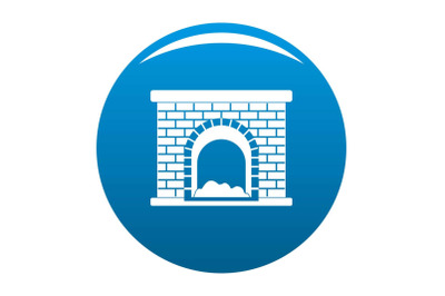 Brick fireplace icon vector blue