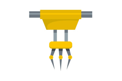 Robot arm icon, flat style