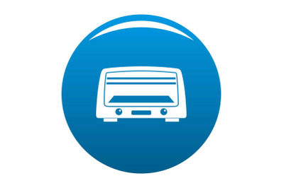 Microwave oven icon vector blue