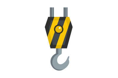 Machinery hook icon, flat style