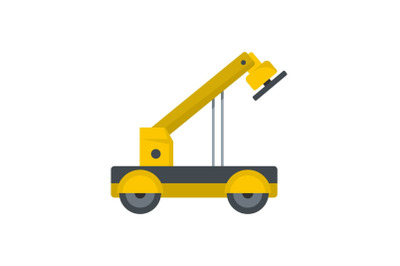 Engineering crane icon, flat style