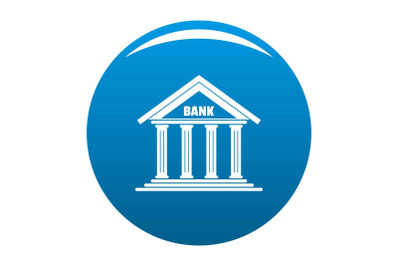 Bank icon vector blue
