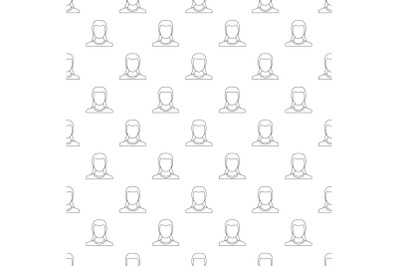 New woman avatar pattern vector seamless
