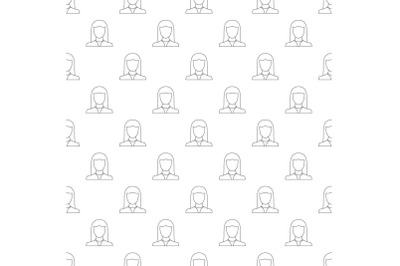Female avatar pattern vector seamless