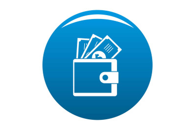 Wallet icon vector blue