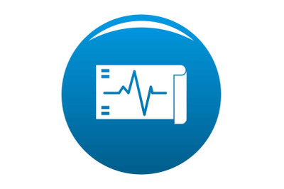 Electrocardiogram icon vector blue