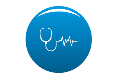 Stethoscope icon vector blue