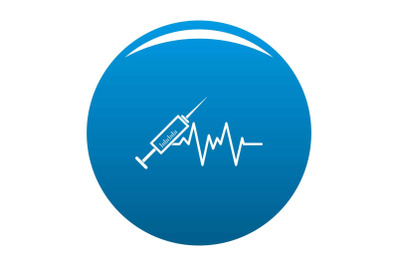 Syringe icon vector blue