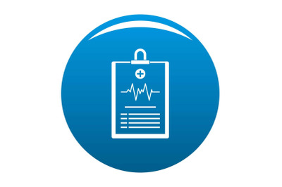 Cardiogram on tablet icon vector blue