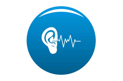 Ear icon vector blue