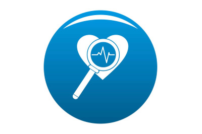 Heart icon vector blue