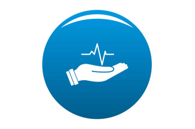 Heartbeat icon vector blue