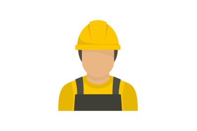 Factory worker icon, flat style