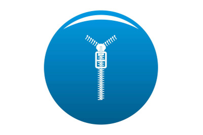 Long zip icon vector blue