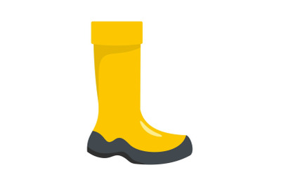 Rubber boot icon, flat style