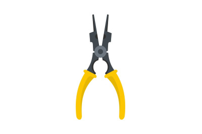 Construction pliers icon, flat style