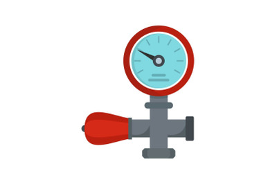 Water pipe icon, flat style