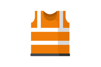 Safety vest icon, flat style