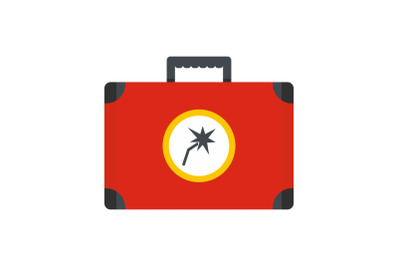 Electric toolbox icon, flat style