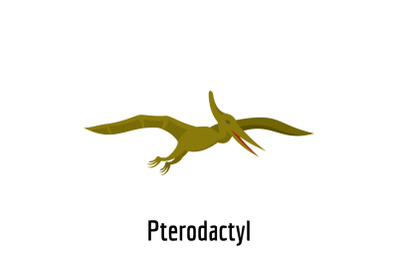 Pterodactyl icon, flat style.