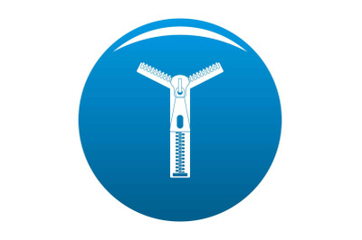 Opened zip icon vector blue