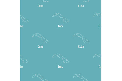 Cuba map thin line vector simple