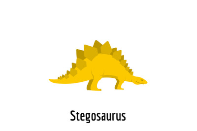Stegosaurus icon, flat style.
