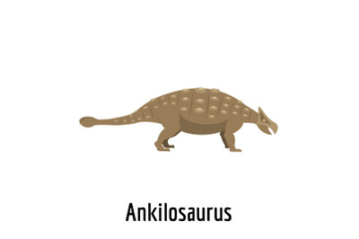 Ankilosaurus icon, flat style.