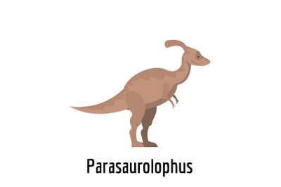 Parasaurolophus icon, flat style.