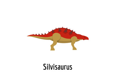 Silvisaurus icon, flat style.