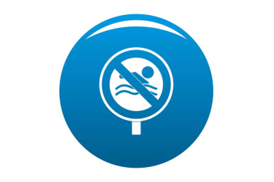 No swimming icon vector blue
