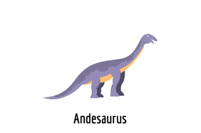 Andesaurus icon, flat style.