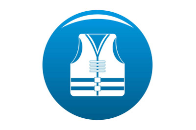 Rescue vest icon vector blue