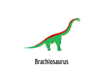 Brachiosaurus icon, flat style.