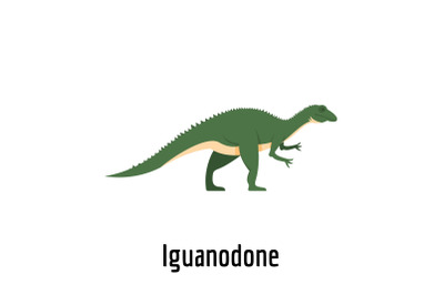 Iguanodone icon, flat style.