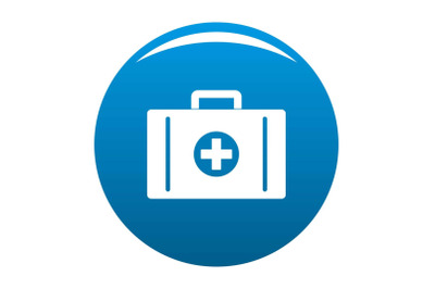 Aid kit icon vector blue
