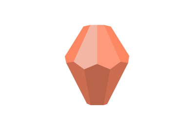 Diamond icon, flat style.