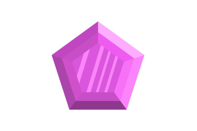 Lilac diamond icon, flat style.