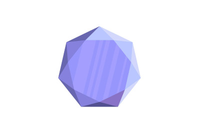 Pentagonal precious stone icon, flat style.