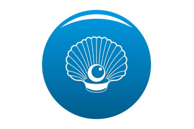 Shell with pearl icon vector blue