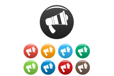 Megaphone icons set color vector