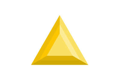 Triangular adamant icon, flat style.